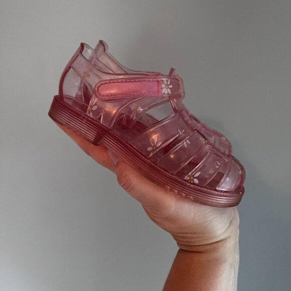 Baby Gap Jelly Sandal Pink with Daisy Size 6 - Picture 3 of 7